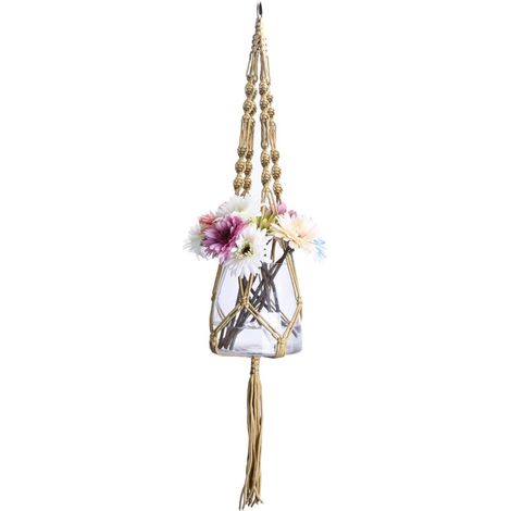 Suspension pour plantes en corde de coton macramé délicate, idéale les d'intérieur et d'extérieur (1/5)