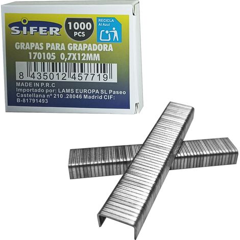 Agrafes pour Agrafeuse 07x12mm - Boîte de 1000 Pcs