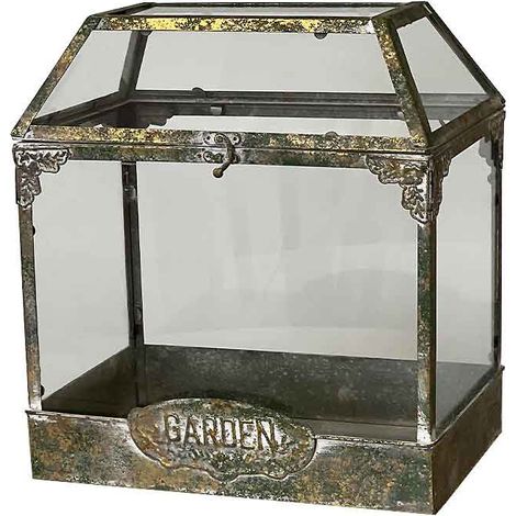 Serre verre fer patiné 33x21x36cm (1/3)
