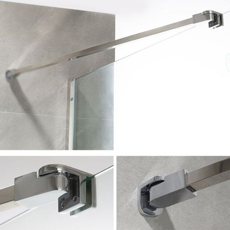 70 cm Stabilisationsstange für Duschwände Duschkabinen aus Edelstahl Eckig Chrom Optik (1/5)