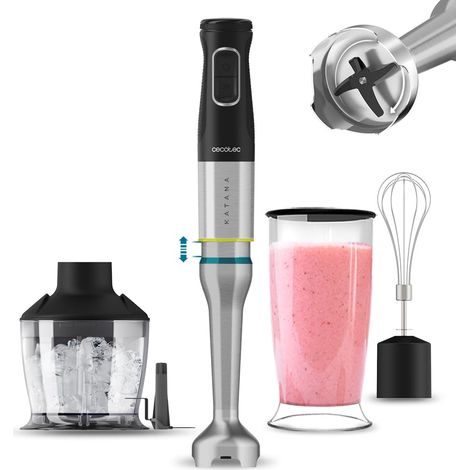 Mixeur plongeant crème et broyage, 1200 W, 21 vitesses et Turbo, 4 lames en titane noir, capot anti-éclaboussures, pied extra-long, gobelet de 800 ml (1/5)