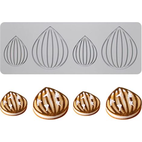 1 Moule silicone, 4 trous oignon, anti-adhésif, température -40 à 230 degrés, décoration gâteau