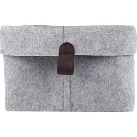 Panier de rangement en feutre - Gris clair, 1 pièce, pour l'organisation de la maison (1/4)