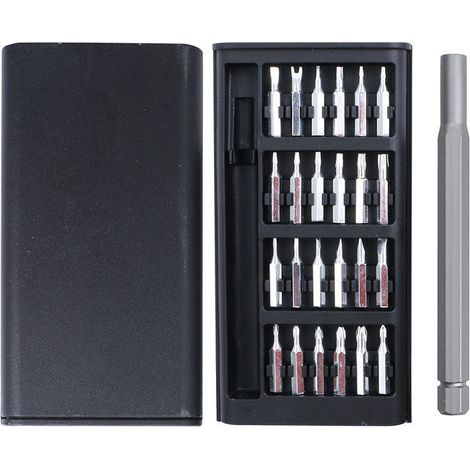Set de tournevis de précision 24-en-1 avec embouts magnétiques, kit multifonction pour réparation de téléphone, électronique et usage domestique (1/3)