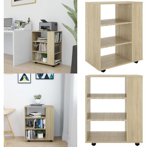 Armoire à roulettes Chêne Sonoma 60x35x75 cm Bois d’ingénierie - Meuble De Rangement - Armoire Sur Roulette - Armoire De Bureau - Meuble Pratique - Mobilier Chêne Sonoma - Home & Living (1/5)
