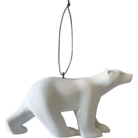 Figurine ornement de sapin reproduction ours blanc (1/2)