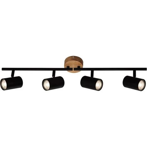 Barra spot Muritz 4xGU10 68 cm negro/madera (1/2)