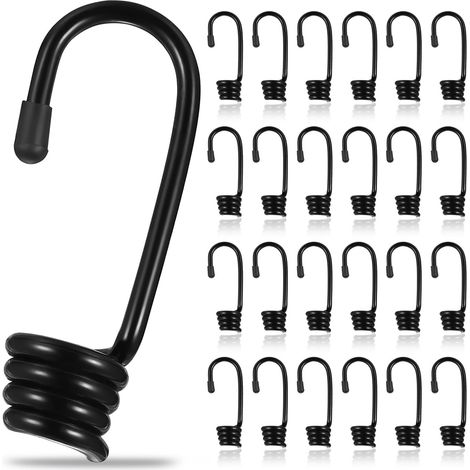 24 Pcs Crochets Spiralés pour Corde Elastique 9 mm, Crochets en Spirale pour Tendeur Elastique, Crochets de Tension Tendeur en Caoutchouc Spirale pour Tendeurs Elastique Tendeur Bache Vélo Moto (1/5)