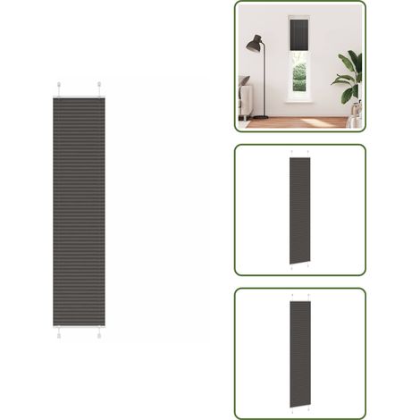 vidaXL Store plissé noir 50x200 cm largeur du tissu 49,4 cm polyester (1/5)