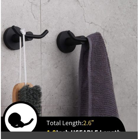 Porte-Manteau Noir SUS304 Double Couche (1/4)