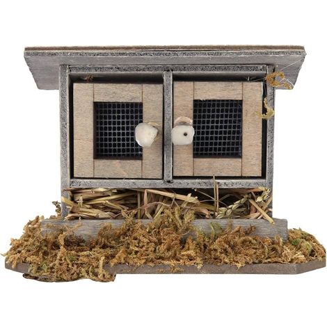 Poulailler Miniature 1:12 pour Maison de Poupée – Écurie Jardin avec Poules en Résine, Accessoire Décoratif pour Collections de Maisons de Poupée, Jeux Imaginaire (1/5)
