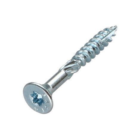 Vis charpente TEKOR Tête fraisée Cranté TORX T25 4.5X50 Filetée sur 30 Pointe antifendage type 17 Acier zingué (1/5)