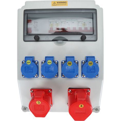 Industrial socket box, 2-core 220-250V, 5-core 380-415V, C16 and C32 circuit breakers, power distribution box (1/5)