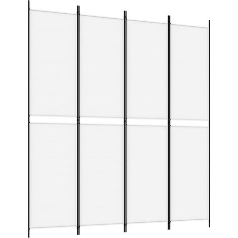 Cloison de séparation 4 panneaux Blanc 200x220 cm Tissu (1/5)