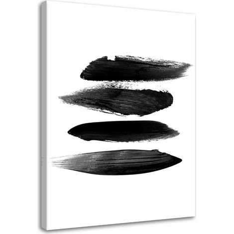 Tableau sur toile Abstrait Noir et blanc 40x60 (1/5)