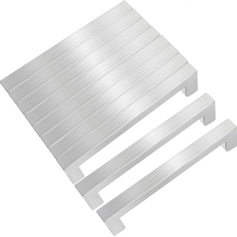 Lot de 10 poignées de meuble ,Espacement des trous de 96 mm,En acier inoxydable , Poignées de porte,Poignées carrées de cuisine (1/4)