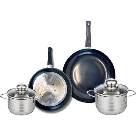 Ensemble de 2 Poêles de cuisson 24 et 28 cm et 2 faitouts 14 et 16 cm Elo Prima Brillant (1/5)
