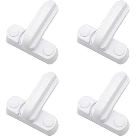 Lot de 4 ou 8 poignées de porte Reelva - Châssis + vis de montage - En PVC et uPVC (Polychlorure de vinyle non plastifié) - Poignées de sécurité blanches (1/4)