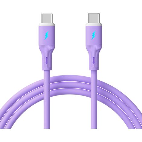 USB-Typ-C-Kabel, 1 m, AK-USB-70, 60 W, Silikon, lila (1/2)