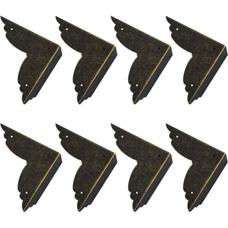 Protection D'angle - Métal - 98 X 70 X 20 Mm - Pour Meubles Tables Armoires Chaises - Lot De 8 (1/4)