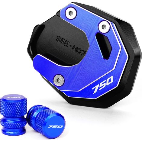 (1 jeu bleu) Compatible avec HONDA Forza 750 2022, FORZA 750 2021 et FORZA 750 2020. Béquille latérale CNC, extension et support maxpower. (1/4)