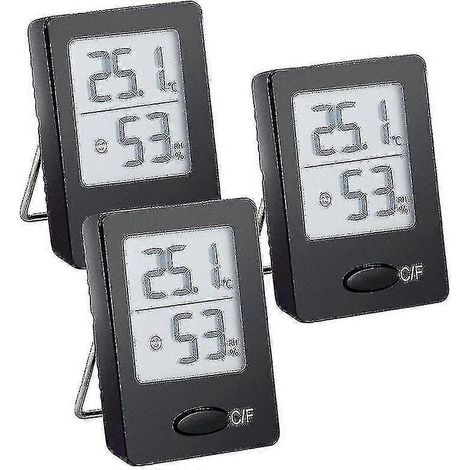 Lot de 3 hygromètres, thermomètres d'ambiance, mini-hygromètres, moniteurs de température numériques (1/5)