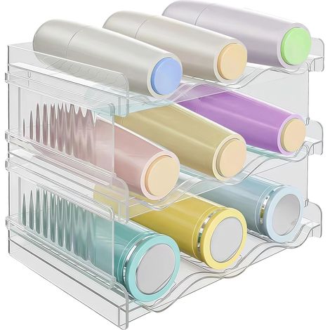 Stackable Bottle Rack:3pcs 9 Bottles Stackable Bottle Rack Cabinet Refrigerator Cabinet Rack Rack Rack Cabinet Kitchen Pantry Non Slip Design (1/5)
