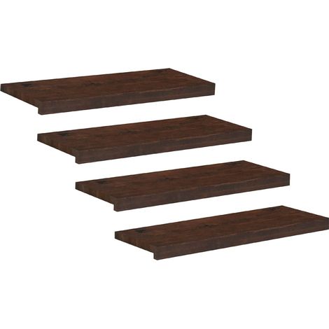 Marches d'escalier 4 pièces 80 x 30 x 2 cm Marron foncé
