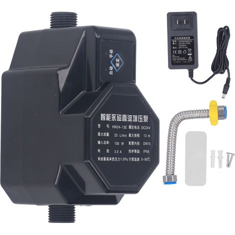 Home Water Pressure Booster Pump 24V Automatic Water Pressure Booster Pump with Button Control 100 to 240V 100W US Plug