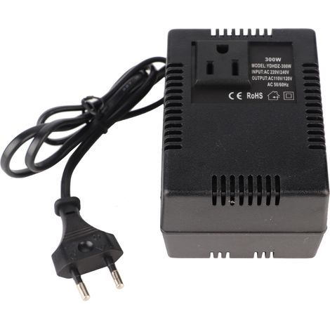 Transformador de potencia de 300 W, convertidor de voltaje de CA de 220 V a 110 V, adaptador de enchufe europeo. (1/5)