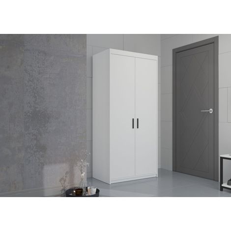 Elena 2-türig Kleiderschrank Drehtürenschrank Wäscheschrank Schrank Weiss matt (1/4)