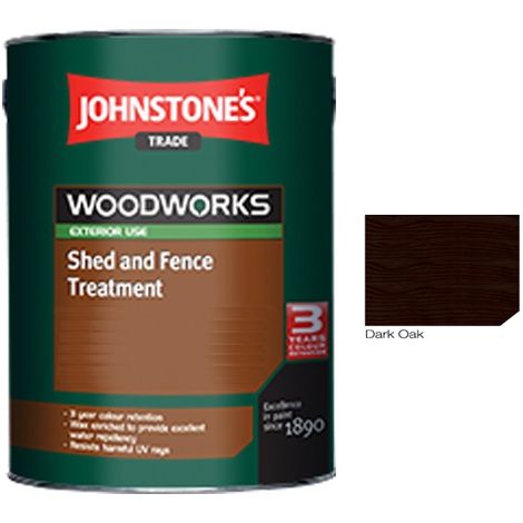 Johnstones Trade Woodworks Shed and Fence Paint  - 5 Litre - Dark Oak