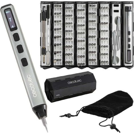 Cecotec Destornillador Eléctrico PrecissionGyro 5000 Infinity Auto, Kit de Precisión 128 piezas, Multiples Puntas Incluidas (1/5)