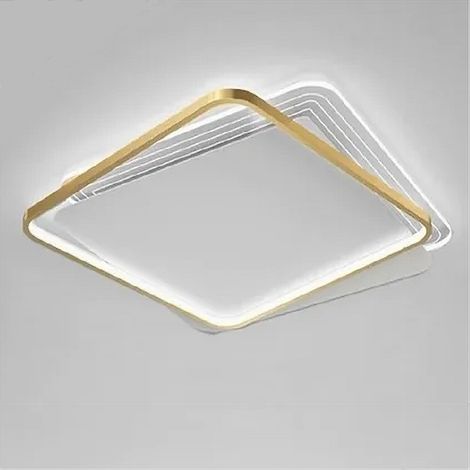 TRADE SHOP - Plafoniera Led 35w Quadrata Oro Lampadario Da Soffitto Moderno Luce Fredda 70746 -