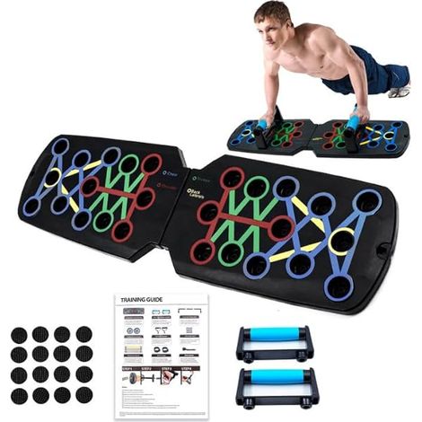Push Up Board - 17-in-1 Adjustable Push Up Bar - Home Gym Fitness Equipment for Strength Training - Foldable Portable Design - 1 Unit (1/3)