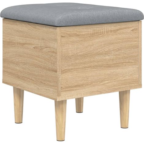 Banco con almacenaje madera ingeniería roble Sonoma 42x42x46 cm vidaXL (1/5)