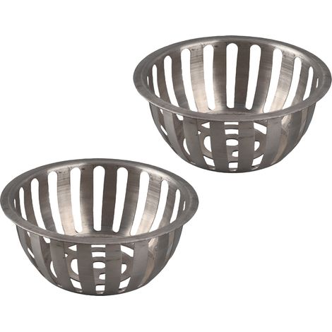 Lot de 2 caniveaux de toit ronds en acier inoxydable anti-obstruction pour jardin et balcon (125 mm) (1/5)