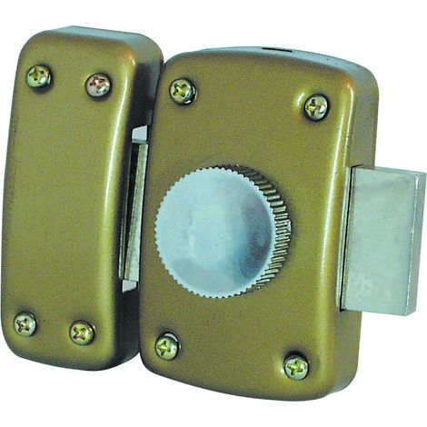 Verrou de Sûreté à bouton - 3 Clés - Diamètre 25mm - Bout arrondi - En Bronze