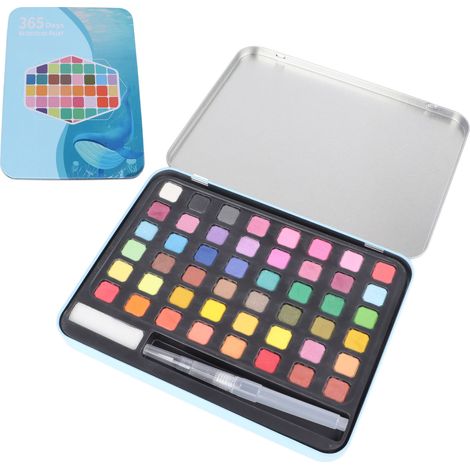48 Couleurs Aquarelle Soluble à l'Eau Mélange Facile Palette Solide pour Débutant Peinture (1/5)