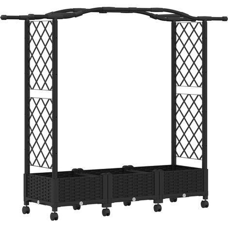 Maison Exclusive - Letto Rialzato con Griglia e Tetto Nero 169 x 40 x 129 cm PP (1/5)