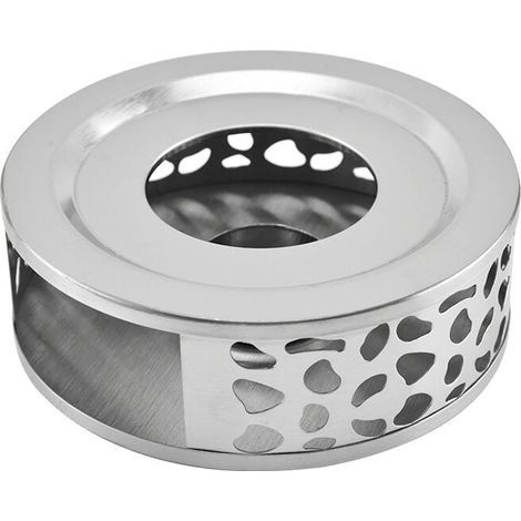 Chauffe-Théière en Acier Inoxydable Teapot Warmer Chauffe Plat avec Bougie Support Bougie Chauffe-Base Plat Théière Réchauffeur avec Porte-Bougie Rond pour Thé Café Isolation de Lait (1/5)