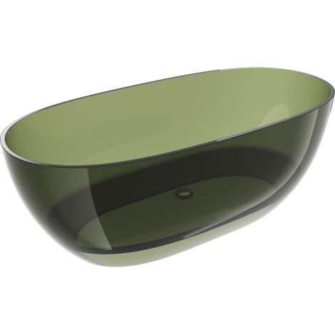 Mexen Pure Oliven freistehende transparente Badewanne 170 x 80 cm, Chrom-Abfluss - 58071708001