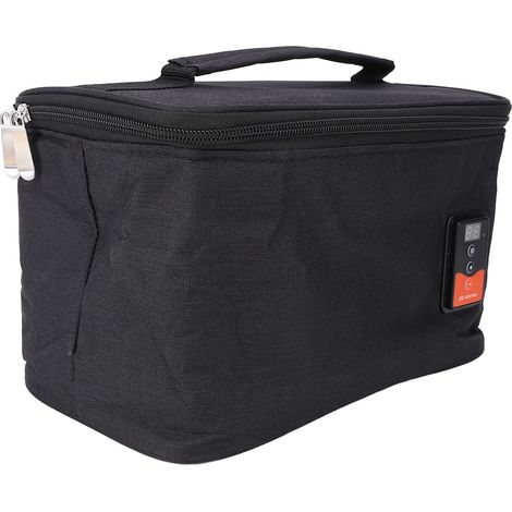 Chauffe-repas électrique portable pour voiture, noir, à température réglable, USB, pour boîte à lunch, lingettes humides et bouteilles de lait. (1/5)