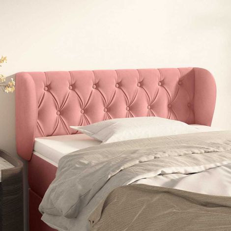 Tête de lit avec oreilles en velours rose, hauteur réglable, 93 x 23 x 78/88 cm, 7.5kg - PANGIVO (1/5)