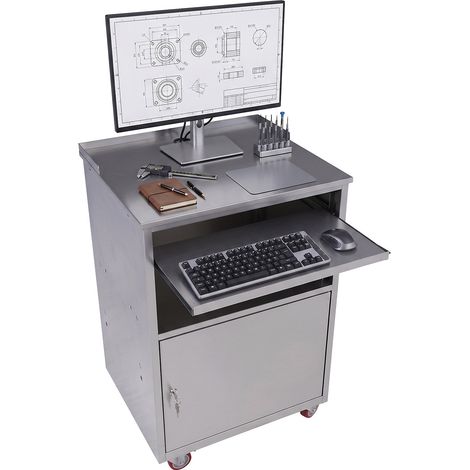 eurokraft basic, Pupitre PC en inox, h x l x p 1170 x 690 x 590 (1/5)