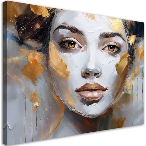 Tableau déco Portrait de femme en or 60x40 (1/5)
