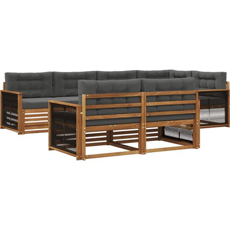 Outdoor Sofa Set with Cushion 7 pcs Natural and Anthracite vidaXL (1/5)