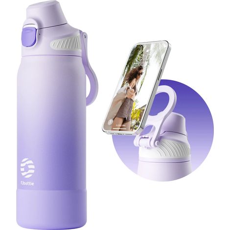 (Violet, 600 ml) Bouteille d'eau magnétique isotherme, étanche, portable, adaptée au sport, aux voyages et au camping. (1/4)