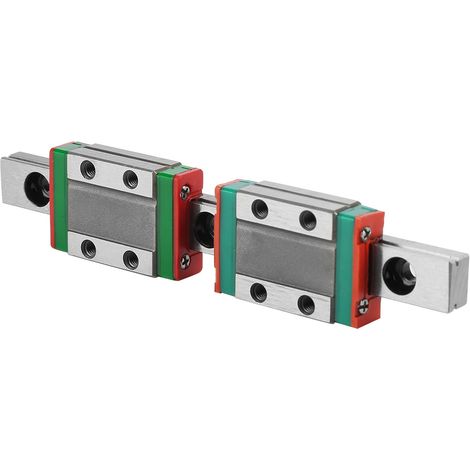 Rail de guidage linéaire MGN9B de 100 mm de diamètre et de 9 mm de largeur, avec 2 blocs de rail MGN9B. (1/5)
