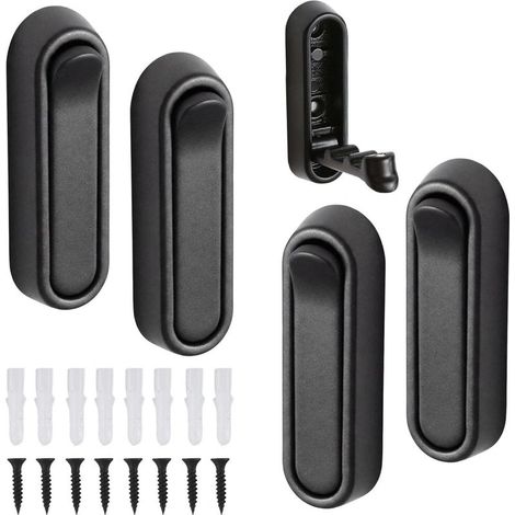 4 Pièces Porte Manteau Mural Patères - Crochets Manteaux Invisibles, Crochet Pliant pour Vêtements, Sacs, Serviettes en Bureau, Cuisine, Chambre, Salle de Bain, Entrée et Garage.（Noir） (1/5)